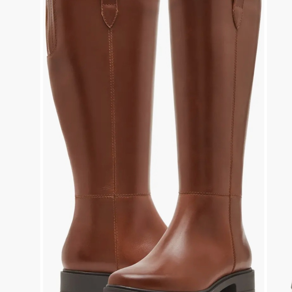 Blondo Whiskey Leather Waterproof Platform Knee High Boots.